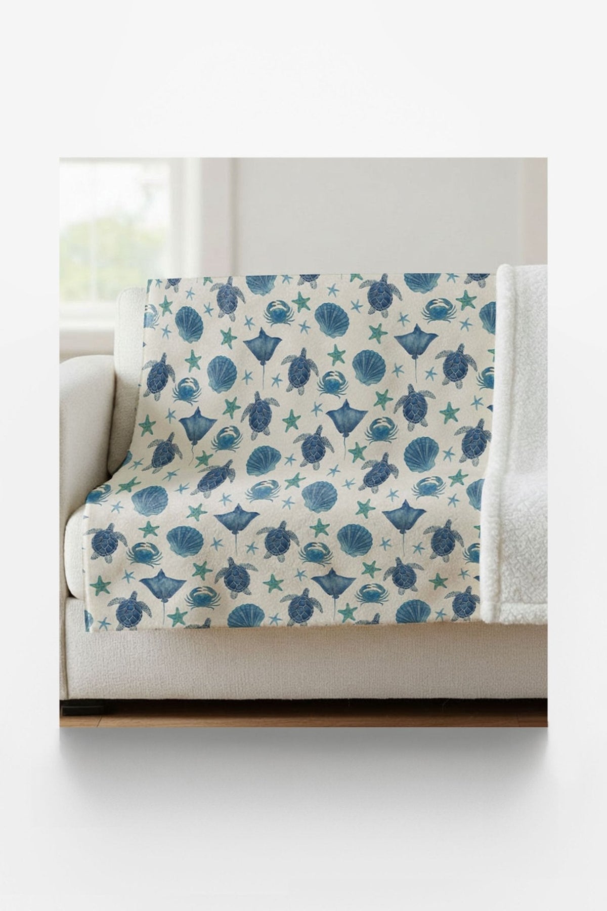Sea Creature Symphony Sherpa Blanket