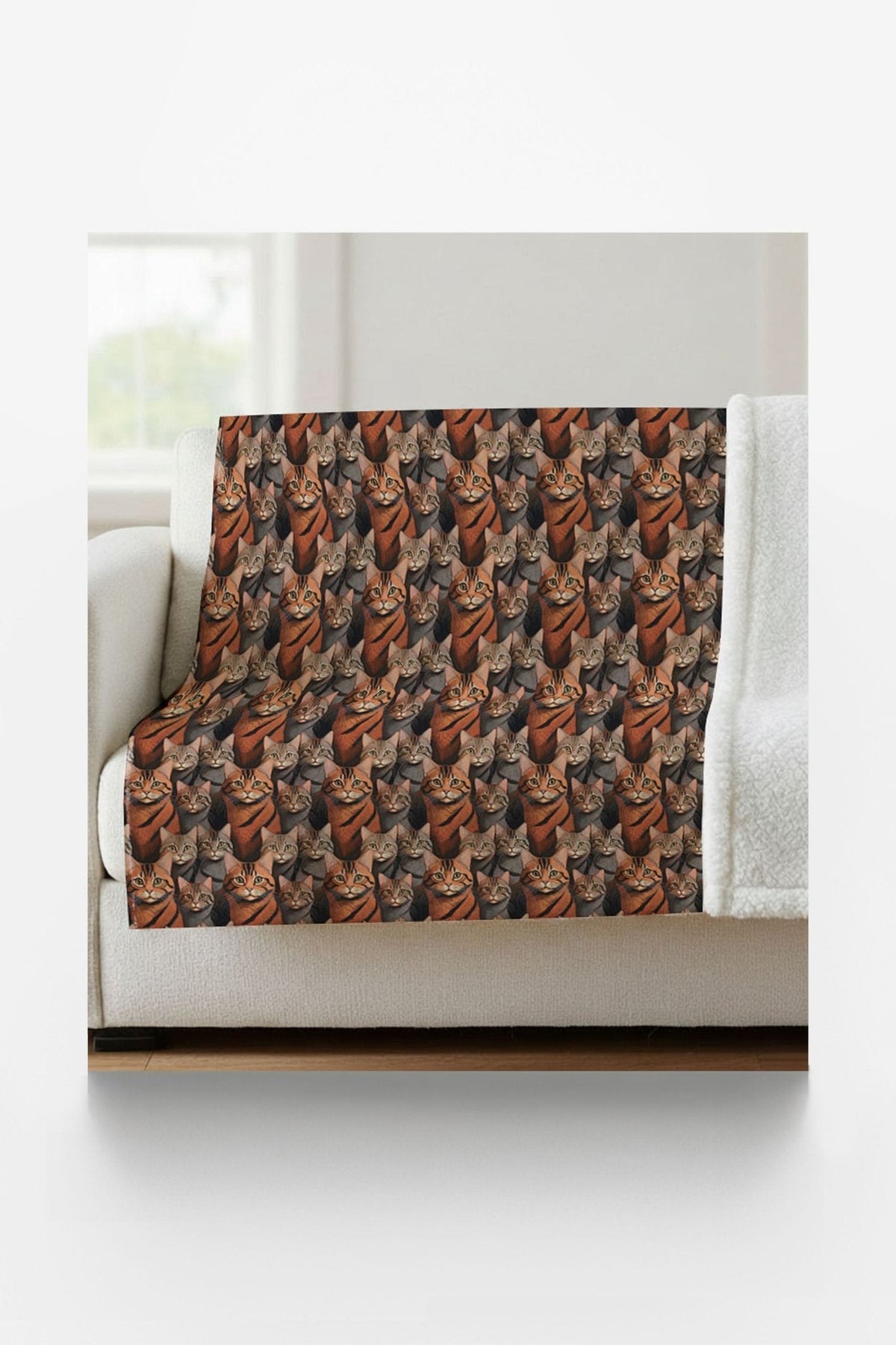 The Tabby Cat Parade Sherpa Blanket