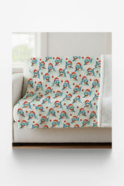 Festive Great Whites Sherpa Blanket