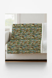 Ohio Postcard Memories Sherpa Blanket