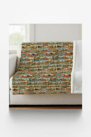 Oklahoma Postcard Memories Sherpa Blanket