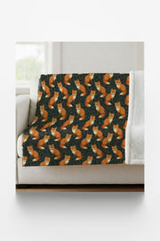 Fox In The Pines Sherpa Blanket
