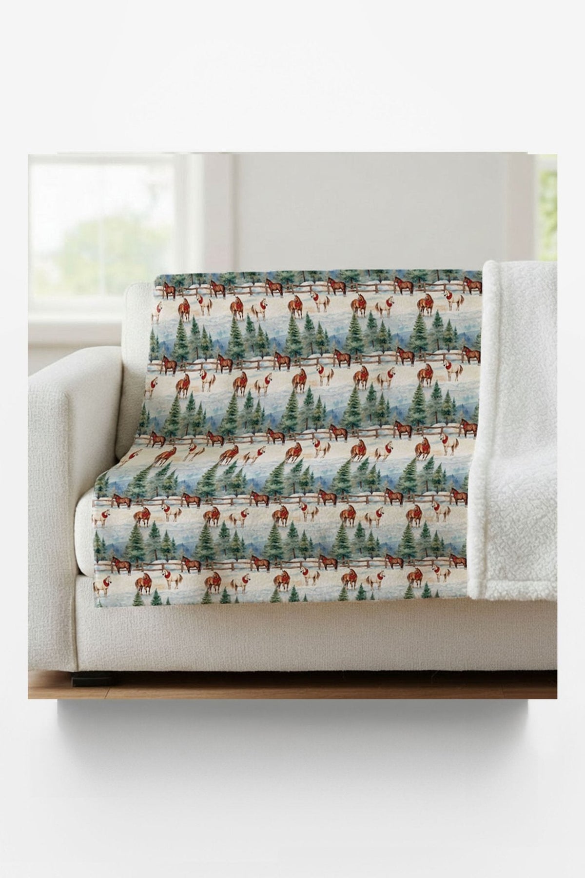 Evergreen Equestrian Sherpa Blanket