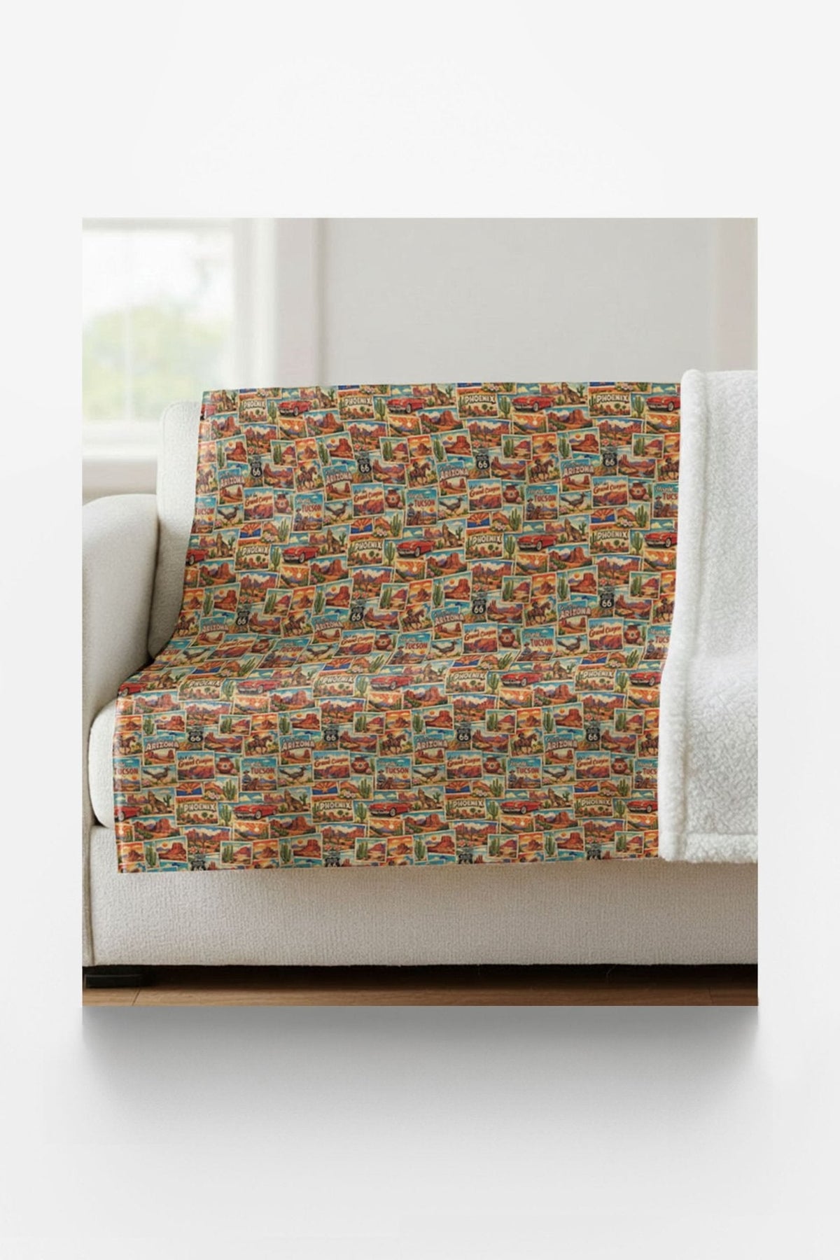 Arizona Postcard Memories Sherpa Blanket
