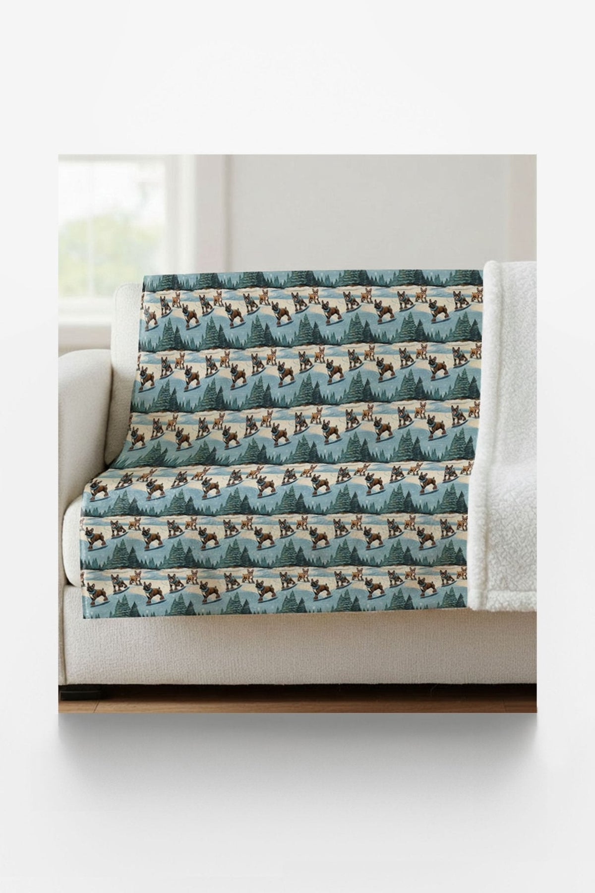 Frenchie Pirouettes Sherpa Blanket