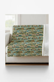 Washington Postcard Memories Sherpa Blanket