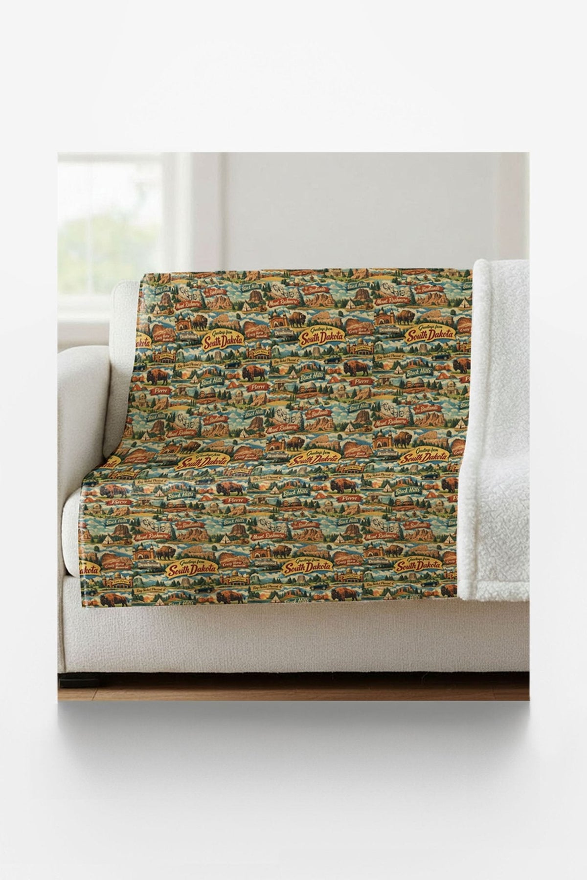 South Dakota Postcard Memories Sherpa Blanket