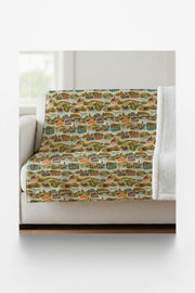 Indiana Postcard Memories Sherpa Blanket
