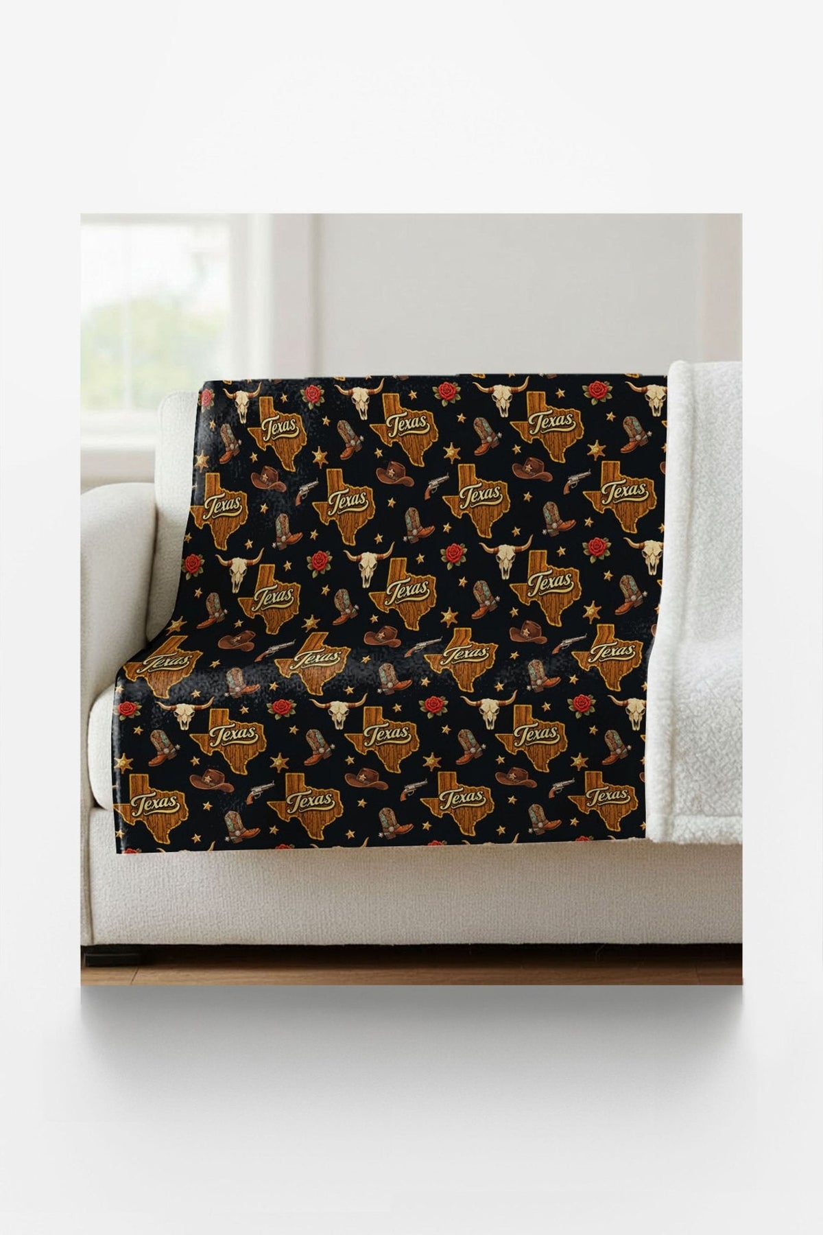 Texas Lone Star Luxe Sherpa Blanket