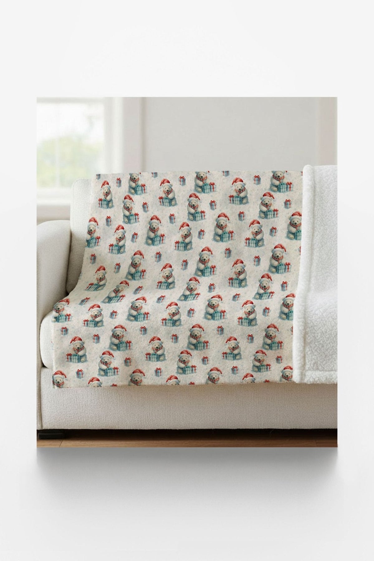 Polar Bear Cheer Sherpa Blanket