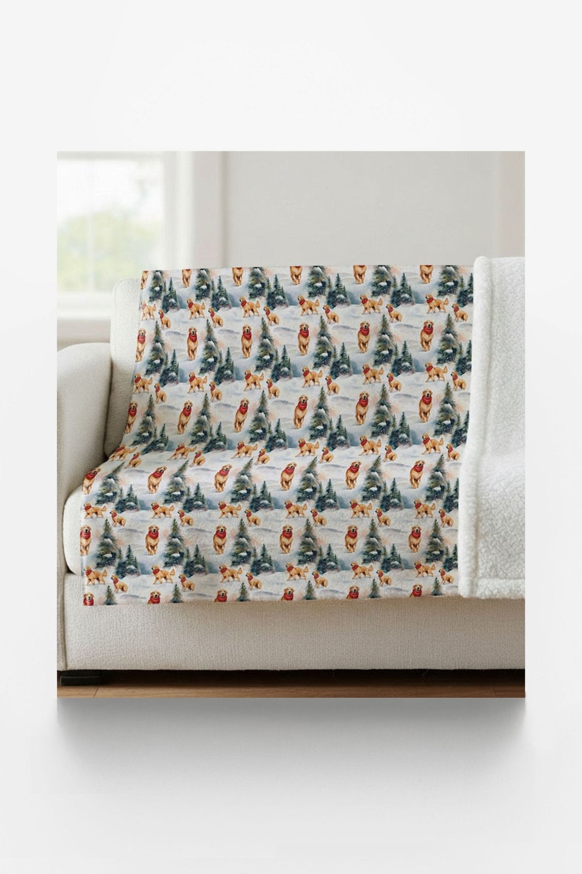 Golden Flurries Sherpa Blanket