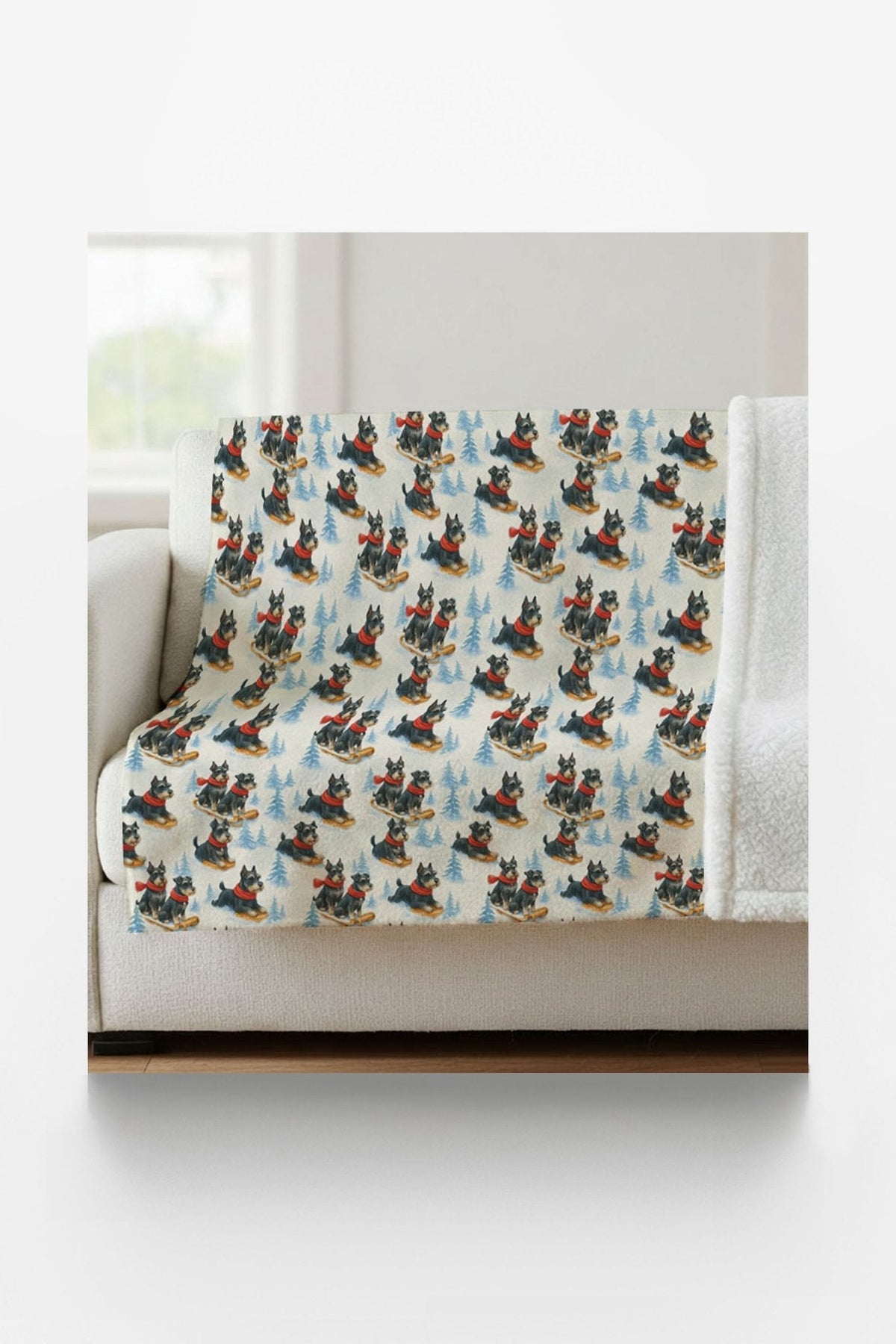 Snowy Trails, Schnauzer Tales Sherpa Blanket