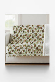 Winter Woodland Mice Sherpa Blanket