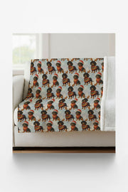 Jolly Long Dog Sherpa Blanket