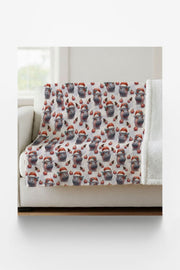 Jolly Hippo Christmas Sherpa Blanket
