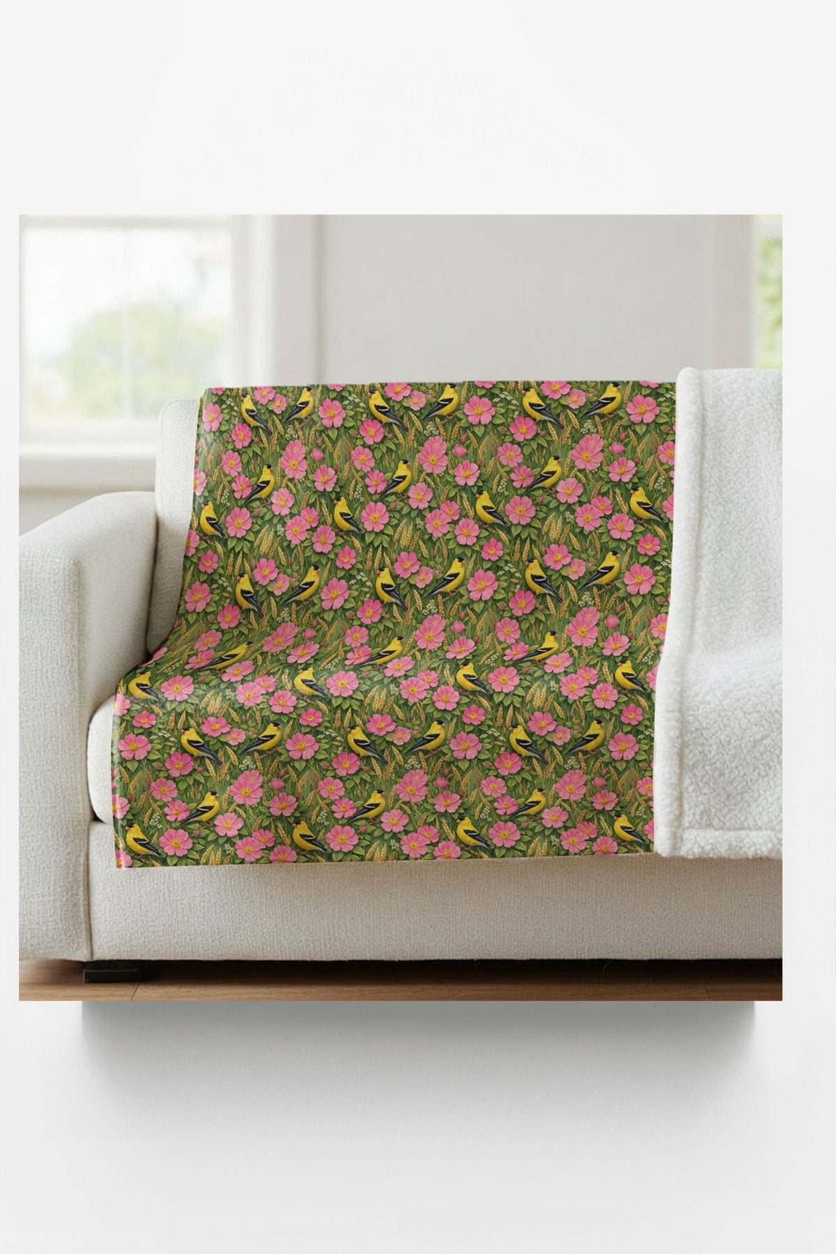 Iowa Flora & Fauna Sherpa Blanket