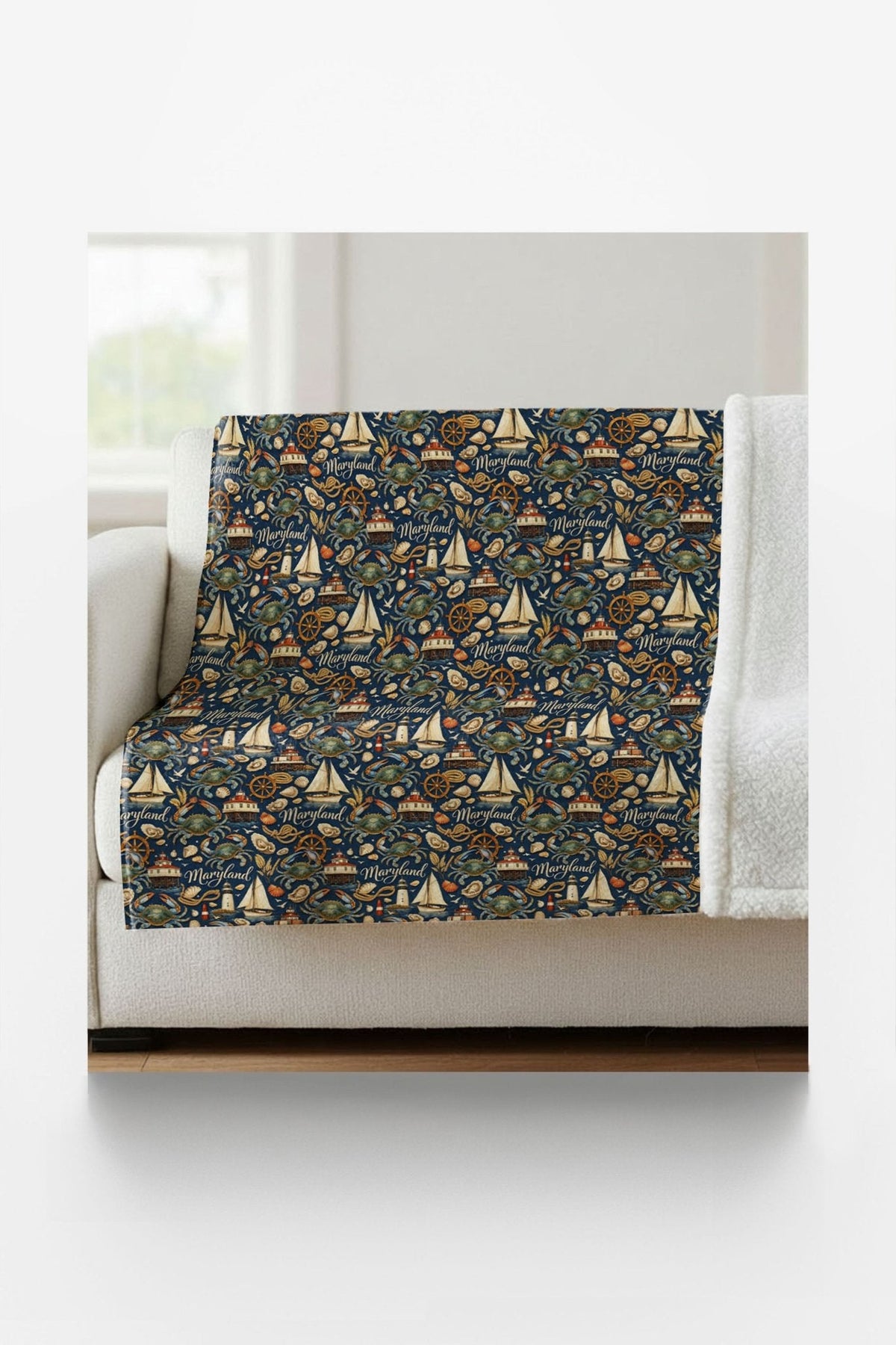 Maryland Chesapeake Classic Sherpa Blanket