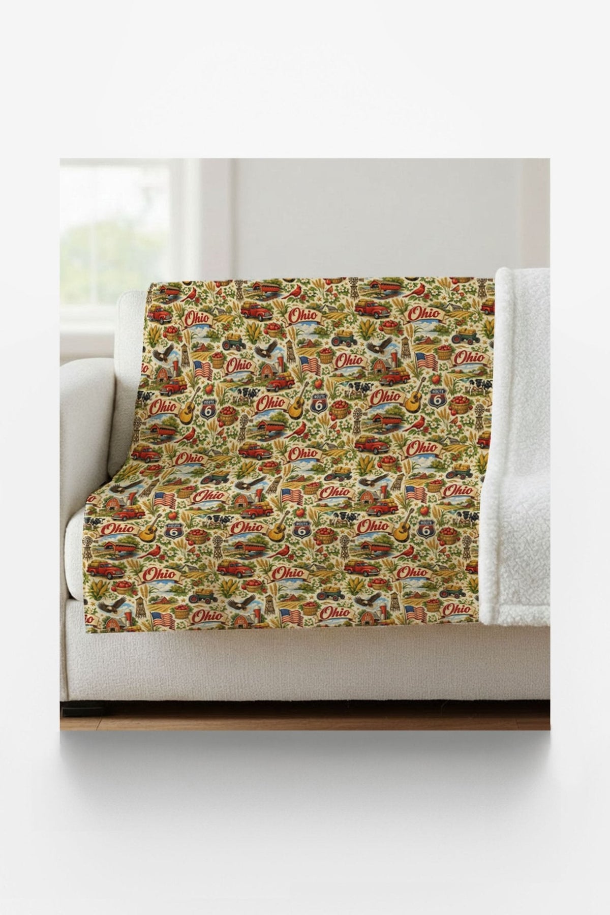 Ohio Heritage Heart Sherpa Blanket