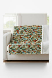 Connecticut Postcard Memories Sherpa Blanket