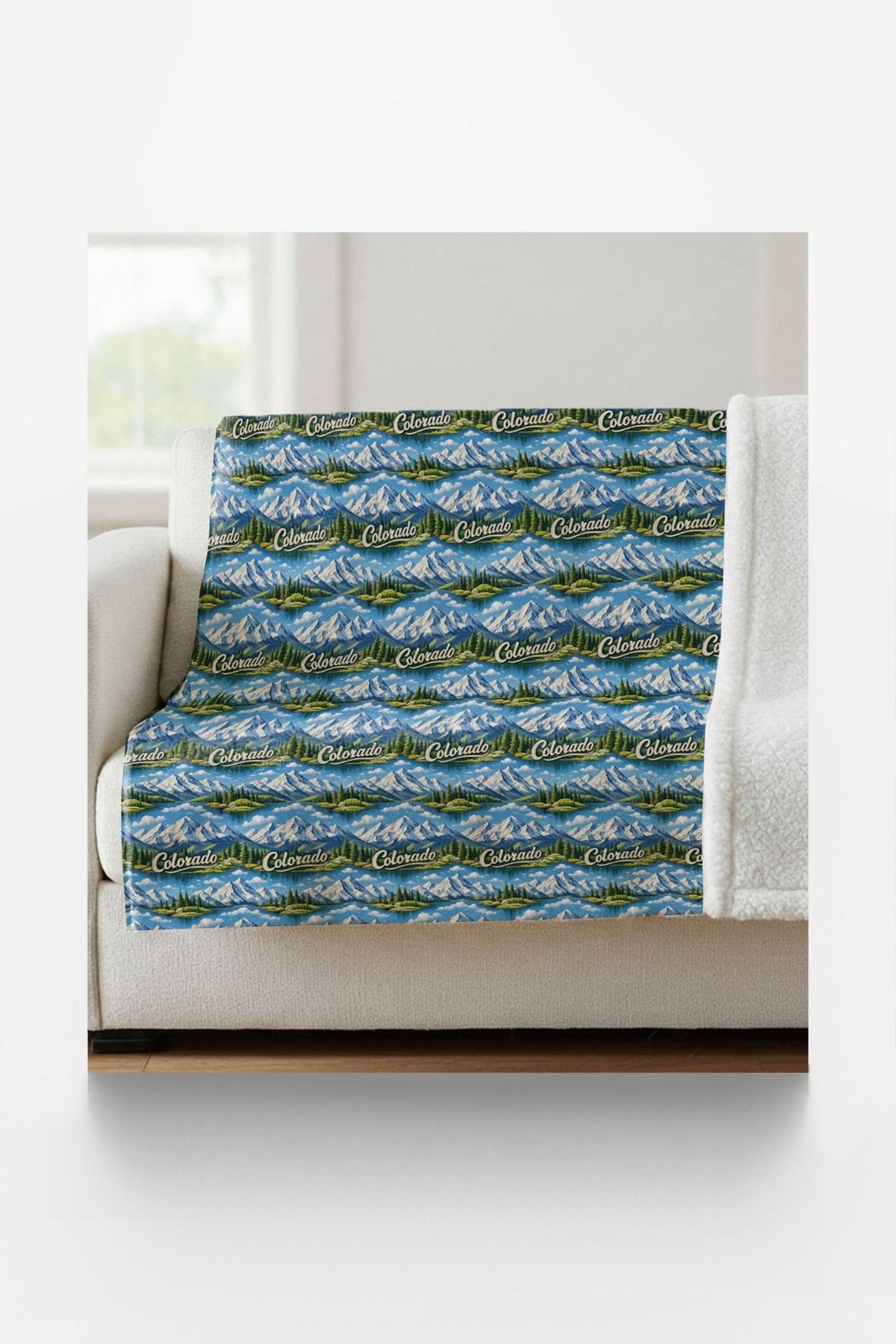 Colorado Alpine Peaks Sherpa Blanket