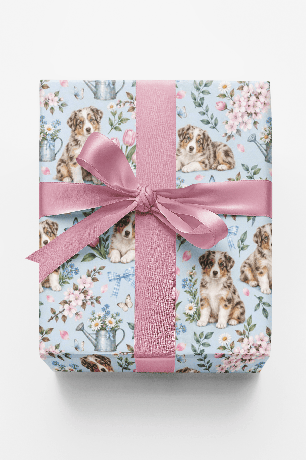 Red Merle Aussie Spring Garden Wrapping Paper