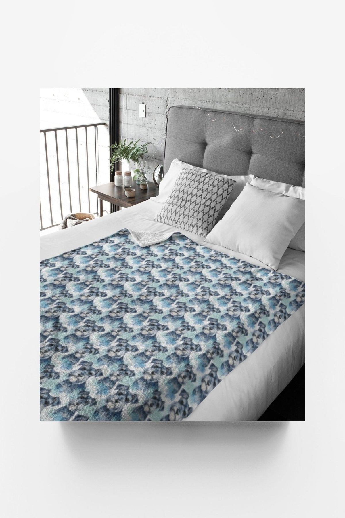 Schnauzer Chic Sherpa Blanket