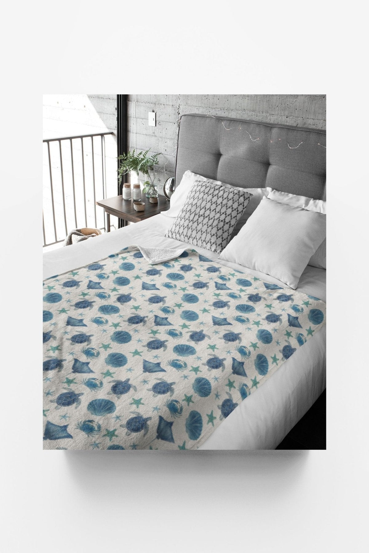 Sea Creature Symphony Sherpa Blanket