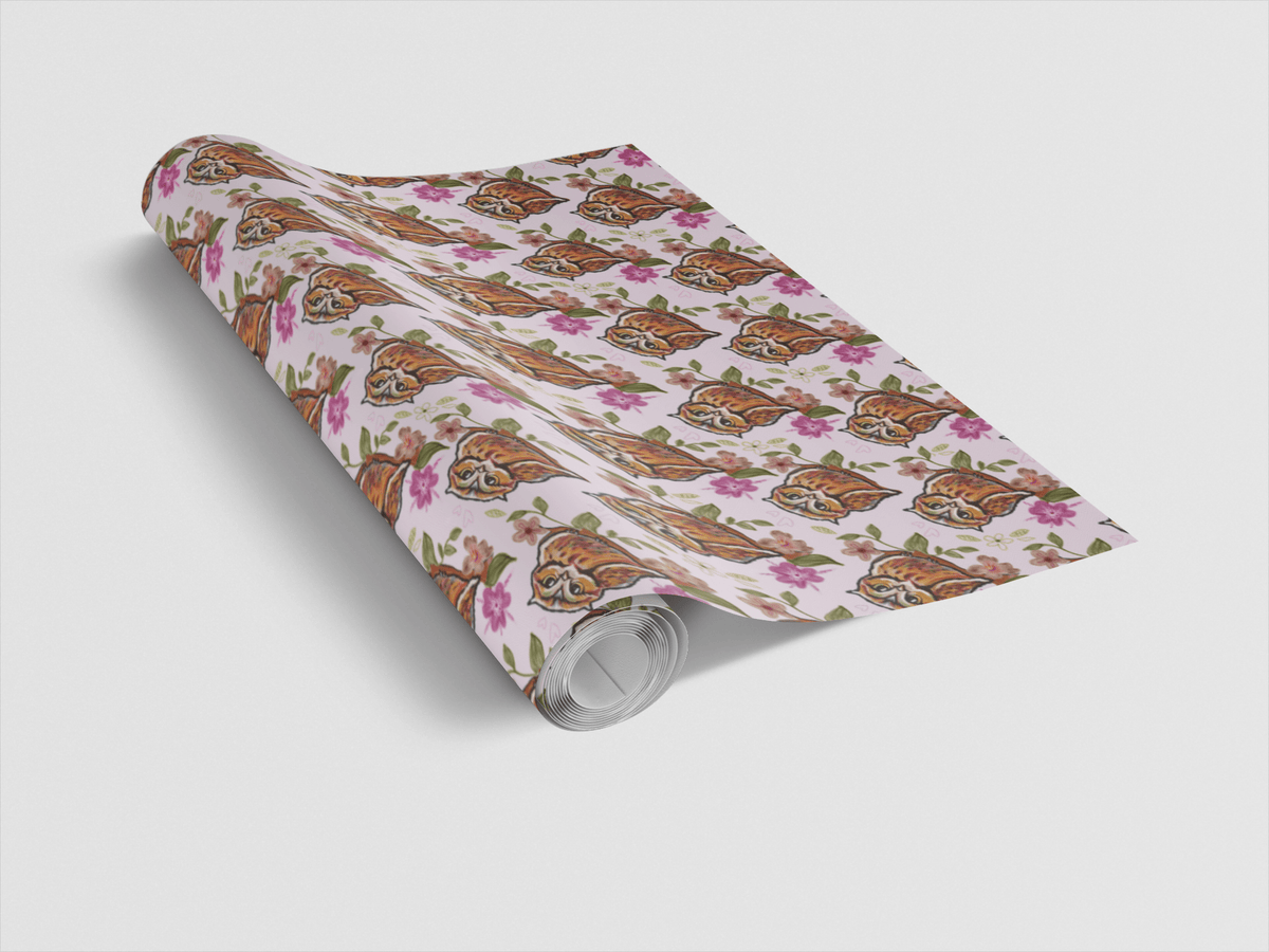 Floral Owl Wrapping Paper | Michelle Gilsey | Artist Corner