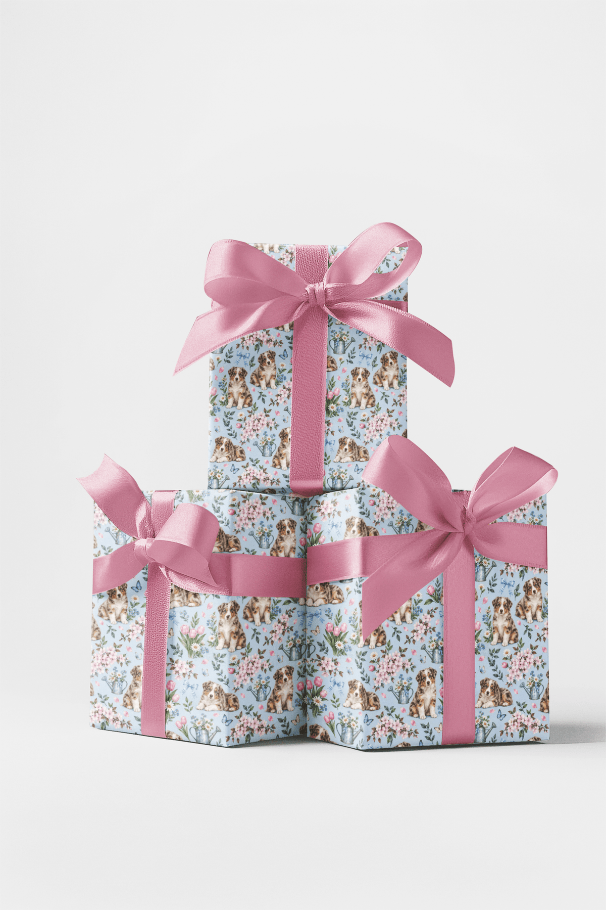 Red Merle Aussie Spring Garden Wrapping Paper