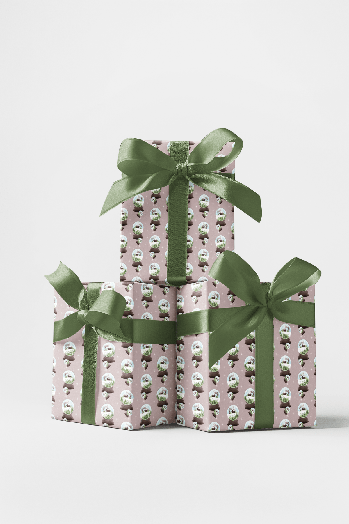 Winter Snow Globe Wrapping Paper | Michelle Gilsey | Artist Corner