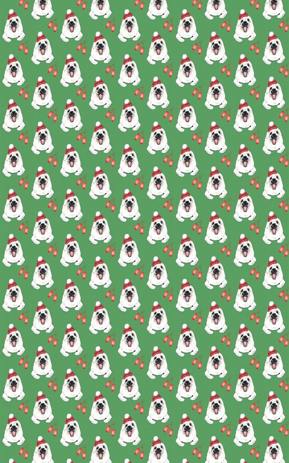 Winter Seal With Mittens Wrapping Paper | Michelle Gilsey | Artist Corner