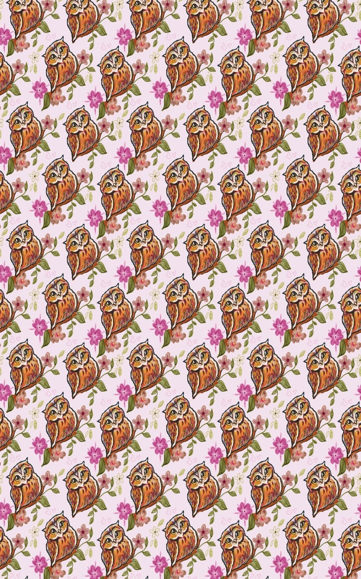 Floral Owl Wrapping Paper | Michelle Gilsey | Artist Corner
