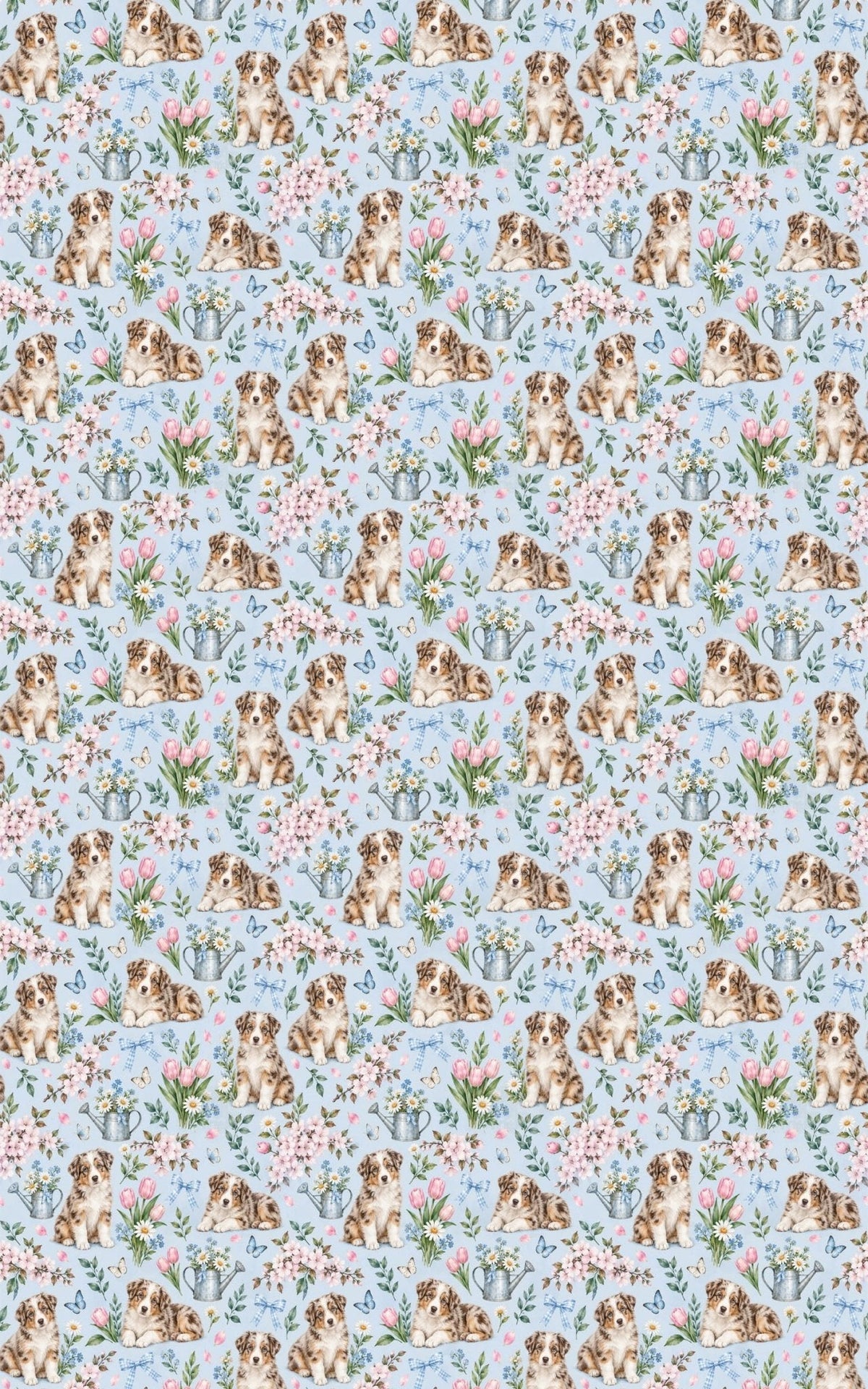 Red Merle Aussie Spring Garden Wrapping Paper