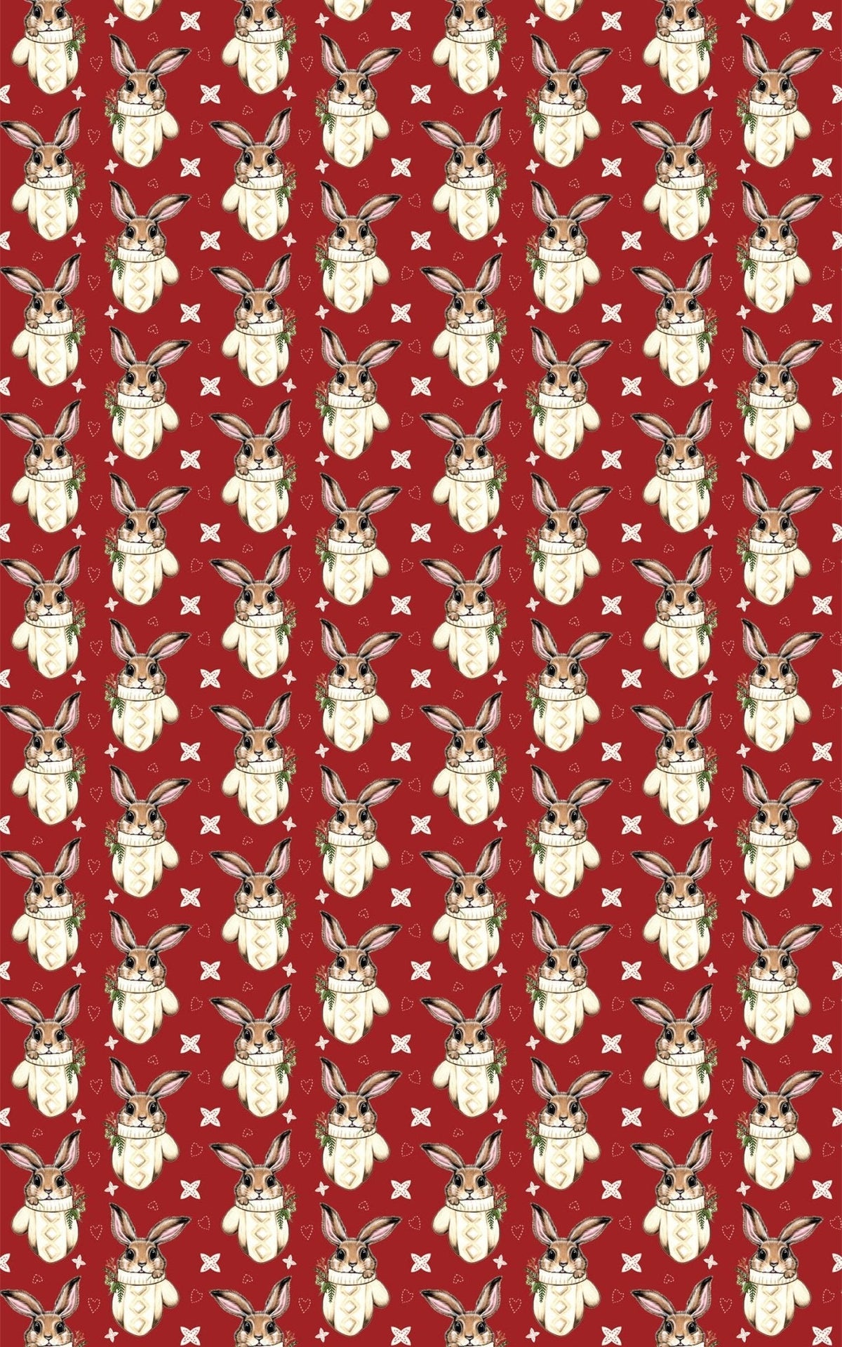 Winter Mitten Bunny Wrapping Paper | Michelle Gilsey | Artist Corner