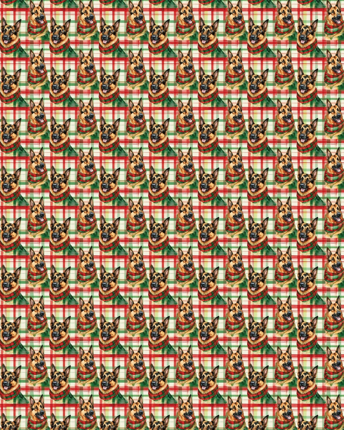 German Shepherd Plaid Parade Sherpa Blanket