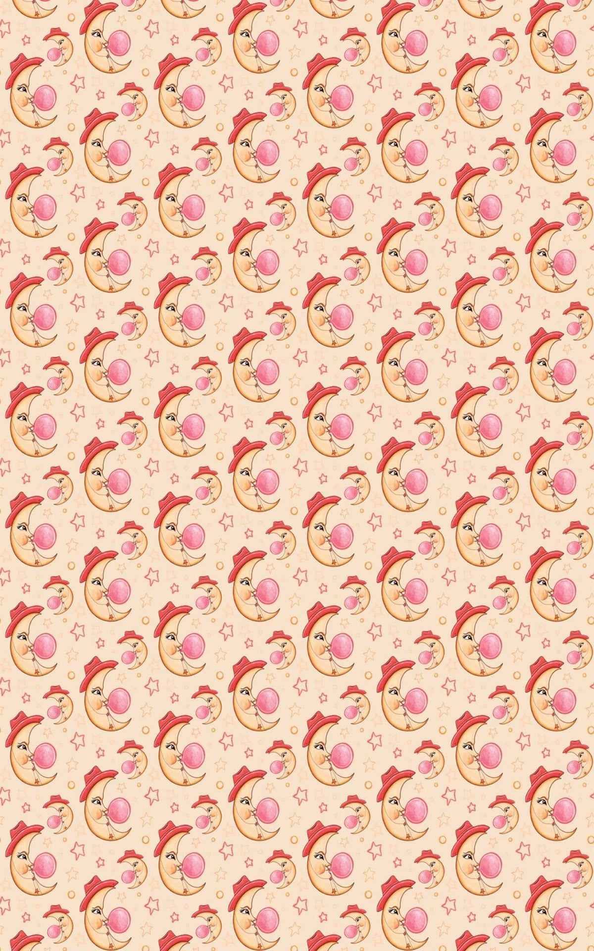 Bubblegum Moon Wrapping Paper | Michelle Gilsey | Artist Corner