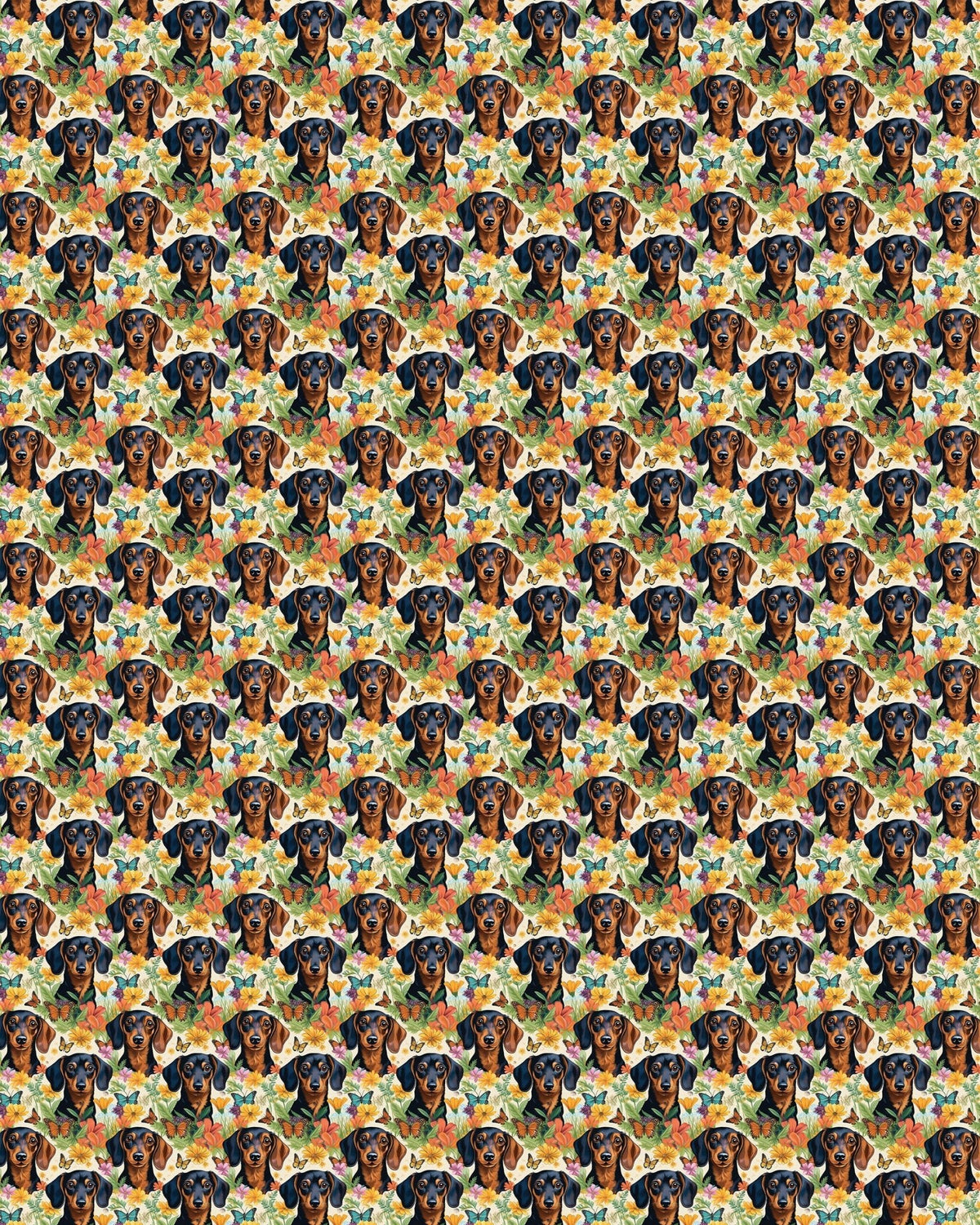Dachshund Garden Party Sherpa Blanket
