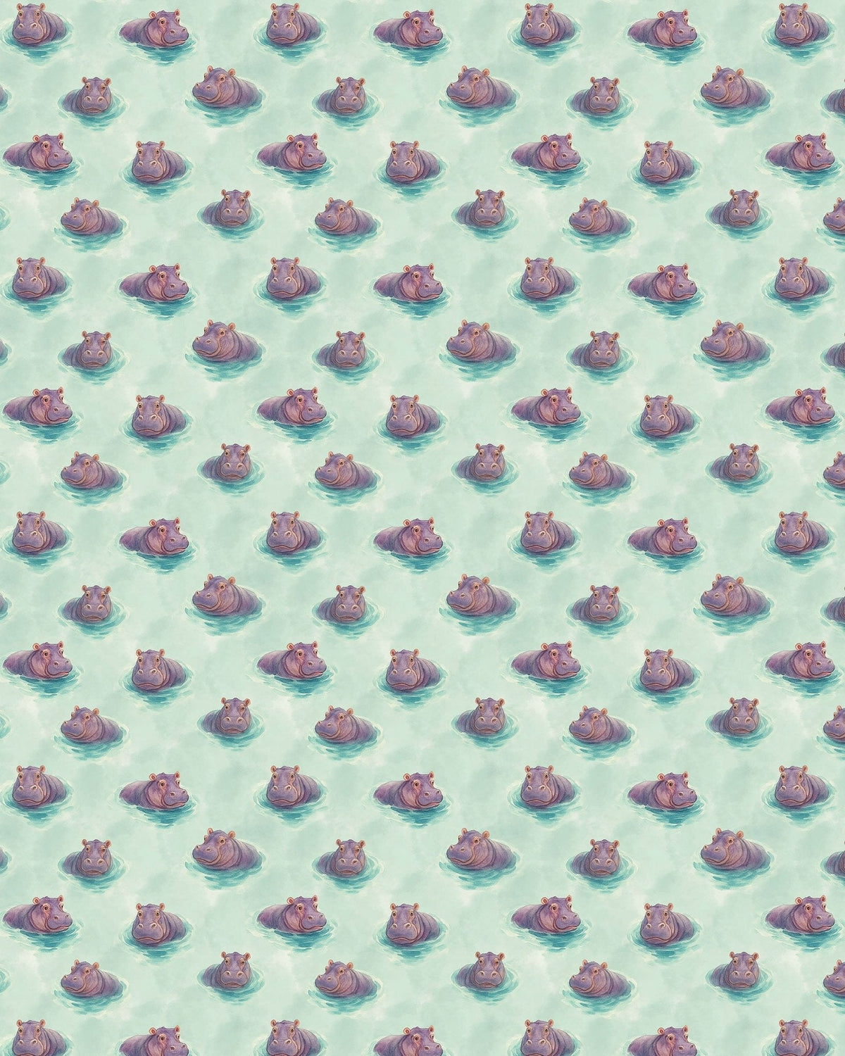 Hippo Harbor Sherpa Blanket