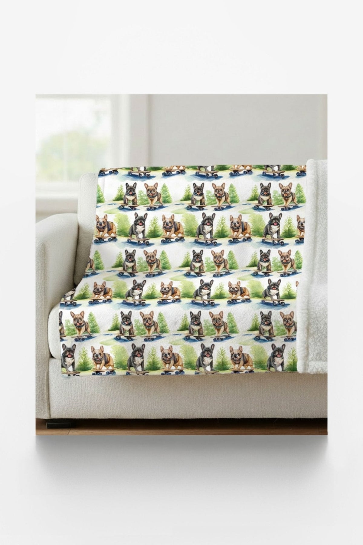 Frenchie Street Skates Sherpa Blanket
