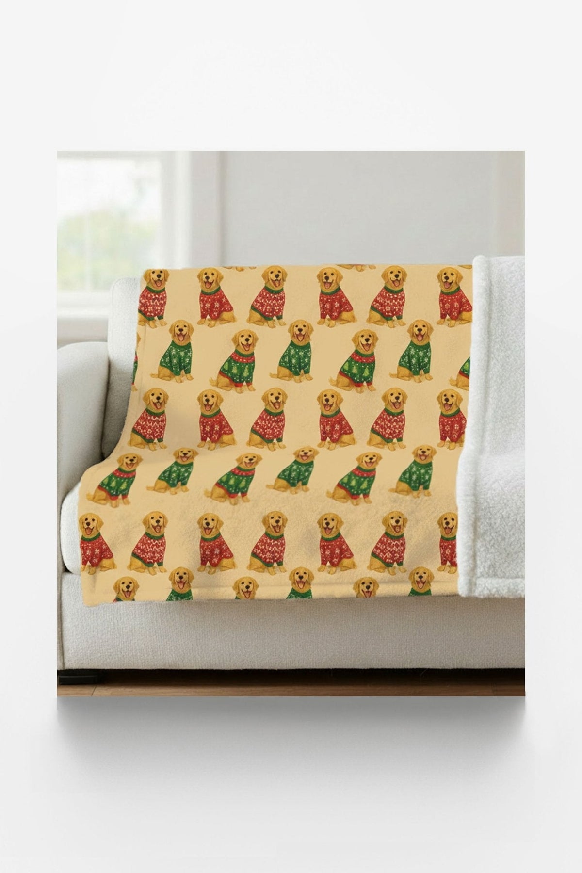 Golden Sweater Party Sherpa Blanket