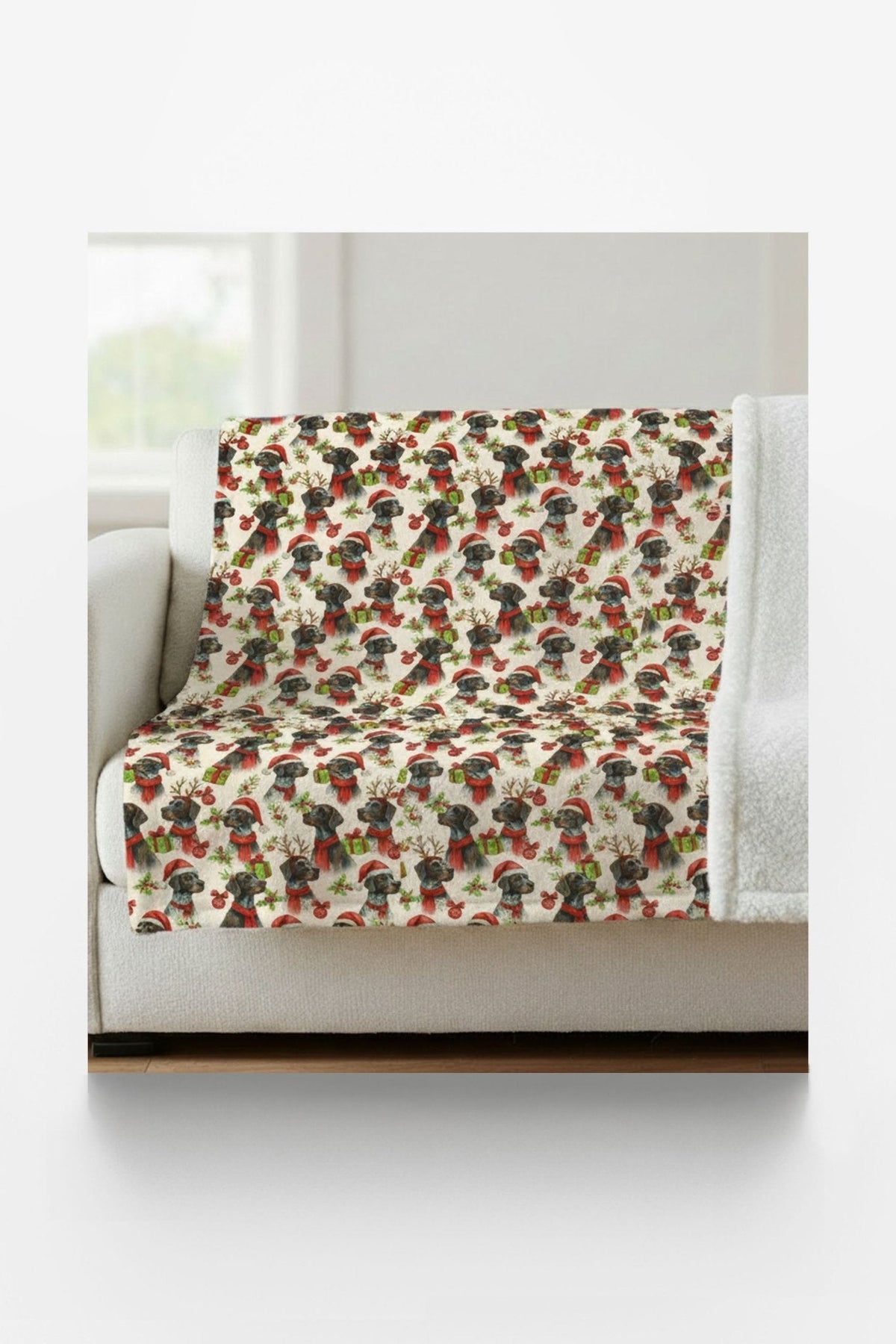 Mistletoe & Pointer Toes Sherpa Blanket