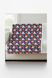 The Dashing Dachshund Sherpa Blanket