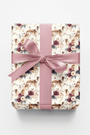 Borzoi & Russian Floral Motif Wrapping Paper