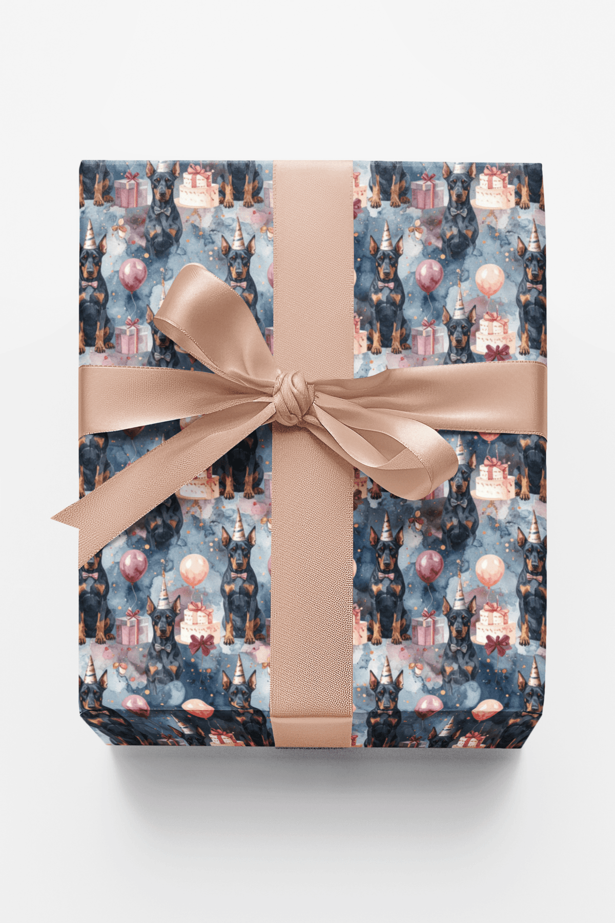Elegant Birthday Dobermans Wrapping Paper