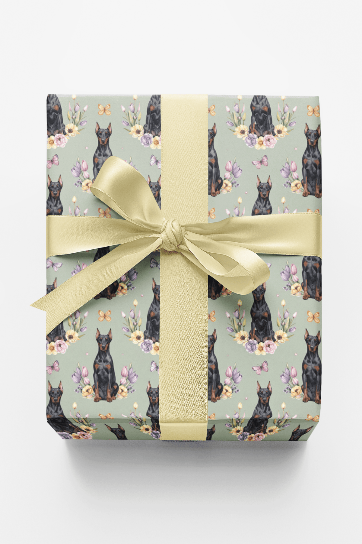 Spring Celebration Doberman Wrapping Paper