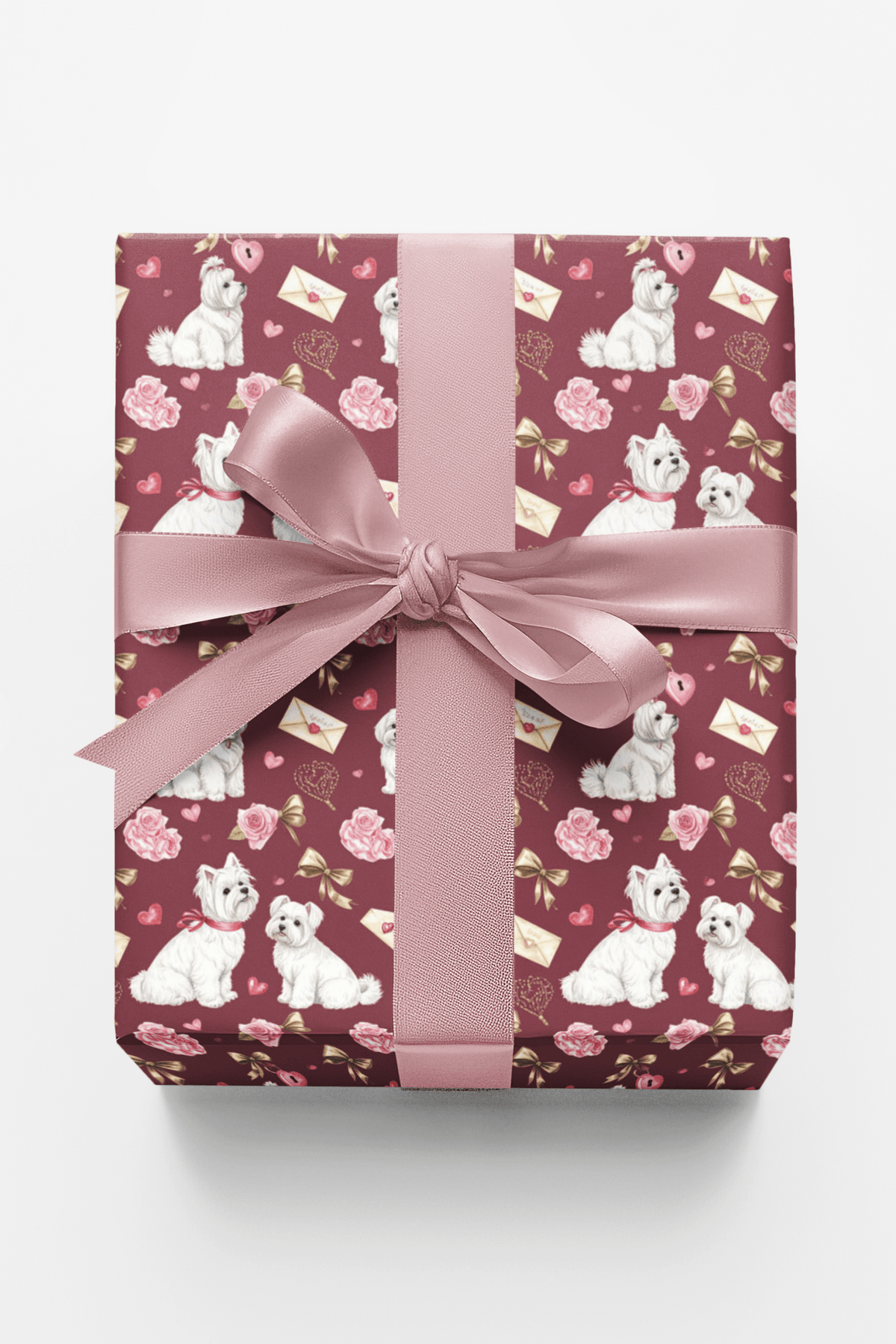 Charming Valentine’s Maltese Wrapping Paper