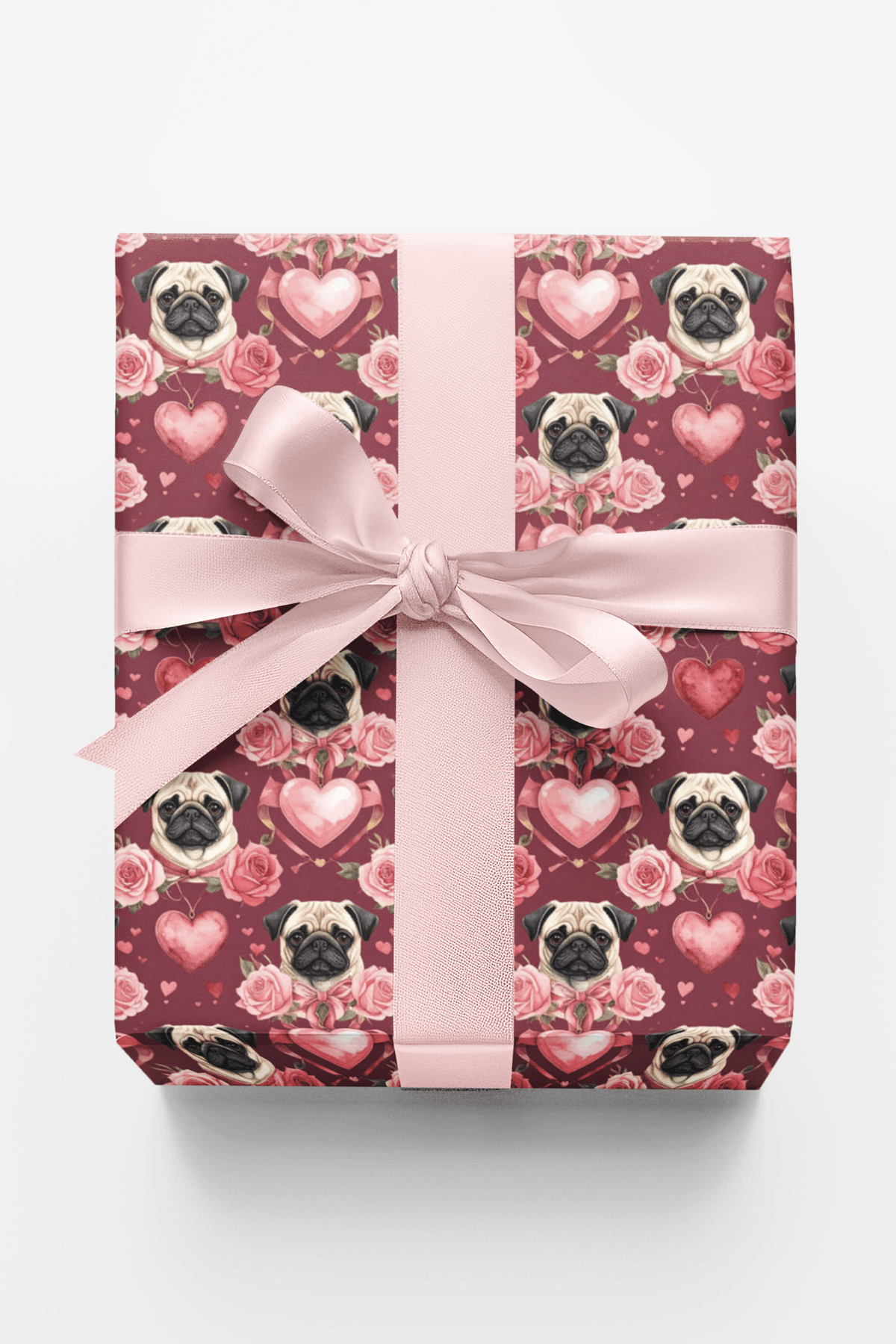 Valentine’s Pug Sweethearts Wrapping Paper