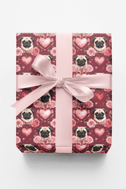Valentine’s Pug Sweethearts Wrapping Paper