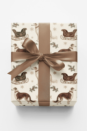 Winter Sled Borzoi Wrapping Paper