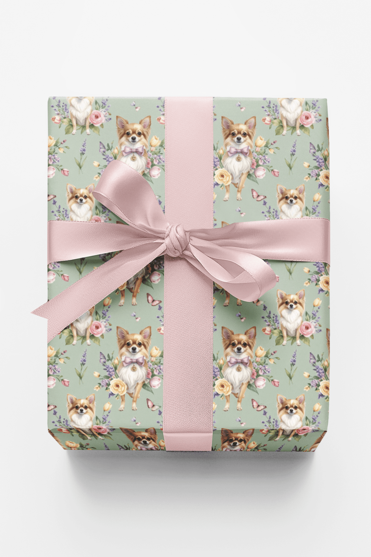 Chihuahua Spring Garden Party Wrapping Paper